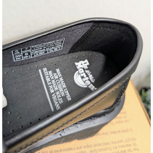 Dr. Martens Vegan Adrian Quad Mono Black Felix Platform Tassel Loafers UK 6 NIB - Picture 10 of 13